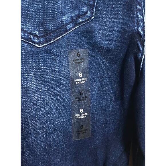 INC Denim High Rise Skinny Jeans Womens 6 Stretch Casual Classic Dark Indigo NWT - Picture 7 of 11